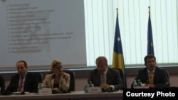 Prishtinë - Ministri i Zhvillimit Ekonomik Fadil Ismajli (D) gjatë dëgjimit për ristrukturimin e Kombinatit Trepça, 03Korrik2013