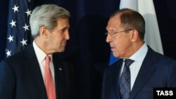 John Kerry și Serghei Lavrov la New York, 27 septembrie 2015