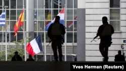 Forca të shtuara të sigurisë në Bruksel.