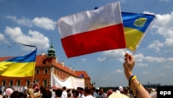 Під час акції протесту у столиці Польщі проти агресії Росії щодо України. Варшава, 27 липня 2014 року (ілюстраційне фото)