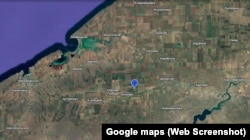 Розташування Глібовського підземного сховища газу на мисі Тарханкут в анексованому Криму. Скриншот супутникової карти Google