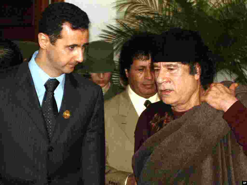 دیدار معمر قذافی و بشار اسد- الجزیره، فروردین ماه ۱۳۸۴