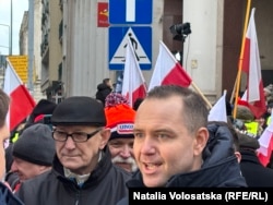 Кароль Навроцькийна протесті фермерів. Варшава, 3 січня 2025 року