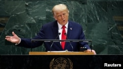 Президент США Дональд Трамп виступає на 80-й Генеральній Асамблеї ООН, Нью-Йорк, США, 23 вересня 2025 року