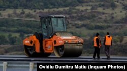 Autostradă în construcție în România (foto arhivă).