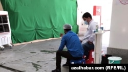 Пункт санитарного контроля на ашхабадском рынке. Июль, 2020