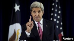 U.S. Secretary of State John Kerry delivers a speech on the nuclear agreement with Iran in Philadelphia, Pennsylvania, on September 2.