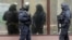 Russian police officers stand guard outside a courthouse in Russia's Rostov region. (file photo)
