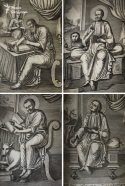 Євангелісти Матвій, Марко, Лука та Іван. Авторські гравюри друкаря Абдалли Захера для Євангелій початку XVIII століття