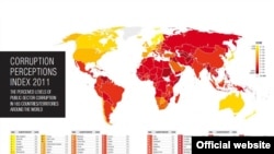 Mapa indeksa percepcije korupcije za 2011. godinu