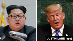 Түндүк Кореянын лидери Ким Чен Ын менен АКШ президенти Дональд Трамп