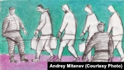 Andrej Mityenev rajzsorozatot készített az oroszországi börtönéletről. 2021. július 14.