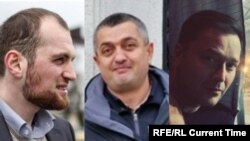 Журналист Тимур Куашев, белсенді Руслан Магомедрагимов және саясаткер Никита Исаев.