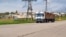 Heavy trucks on the streets of Kerch Crimea, Ukraine