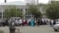 Kazakhstan- Parents waiting for their children to test