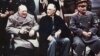 Лидеры стран антигитлеровской коалиции - Черчилль, Рузвельт и Сталин. 1945 год. 