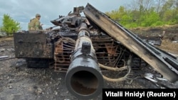 Иллюстративное фото. Уничтоженный российский танк в Харьковской области