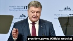 Presidenti ukrainas, Petro Poroshenko gjatë fjalimit të tij në Mynih, foto nga arkivi