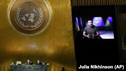 Украинанын президенти Владимир Зеленскийдин БУУдагы видео кайрылуусу.