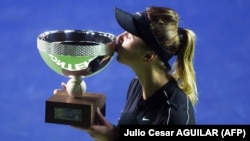 Українська тенісистка Еліна Світоліна після перемогла на турнірі серії WTA International у мексиканському Монтерреї, 8 березня 2020 року 