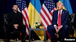 Володимир Зеленський і Дональд Трамп під час зустрічі в Нью-Йорку, США, 23 вересня 2025 року
