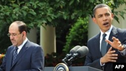Predsjednik SAD Barack Obama i irački premijer Nuri al-Maliki na konferenciji za novinare u Bijeloj kući