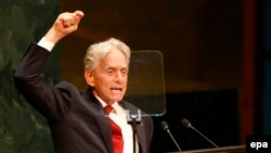 Майкл Дуглас на Генассамблее ООН, Нью-Йорк, 16 сентября 2016