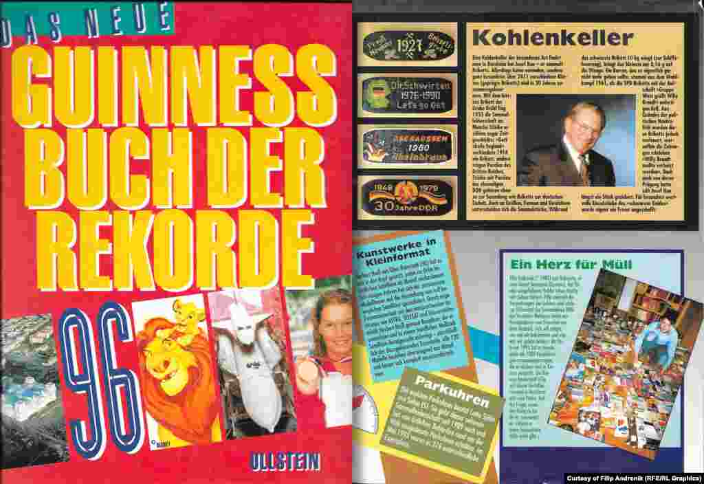 Naslovna stranica Guinnessove knjige rekorda za 1996. godinu i stranica u knjizi na kojoj je fotografija Filipa Andronika kao dječaka iz opsade Sarajeva koji skuplja omote humanitarne pomoći. Fotografisala ga je njemačka novinarka Ursula Meissner 1994. kada je radila za UNHCR. Tada Filipova kolekcija još nije bila gotova. Meissner je poslala pismo u kojem je obavijestila Guinnessa o Filipovoj kolekciji koja je postala rekord van konkurencije za najveću zbirku ambalažnih predmeta prikupljenih tokom opsade Sarajeva 1992-96.&nbsp;