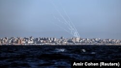 Raketat e shkrepura nga Gaza drejt Izraelit më 19 maj 2021.
