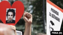 Sa protesta kojim je obilježena peta godišnjica ubistva Dženana Memića, septemar 2021, Sarajevo.