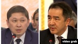 Премьер-министры Кыргызстана и Казахстана Сапар Исаков и Бакытжан Сагинтаев.