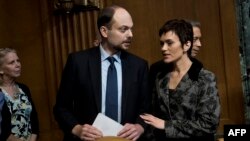 Ruski aktivist Vladimir Kara-Murza sa suprugom Jevgenijom u Washingtonu, 2017.