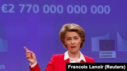 Ursula von der Leyen, președinta Comisiei Europene, Bruxelles, aprilie 2020.