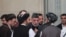 Former Afghan President Hamid Karzai (center) talking to the Taliban officials in Moscow on May 28. 