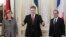 Ангела Меркель, Петр Порошенко и Франсуа Олланд в Киеве. 5 февраля