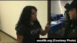 Ориф Рустамов с директором частного агентства занятости «International Experience» Ойбарчин Кимсановой.  