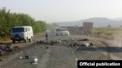 Последствия ДТП на трассе Ош-Бишкек (архивное фото).