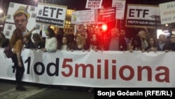 Під час акції протесту в Белграді, 9 березня 2019 року