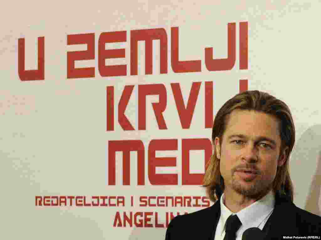 Holivudski glumac Brad Pitt na premijeri filma "U zemlji krvi i meda"