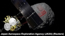 Комп’ютерна графіка японського космічного агентства: науковий зонд поблизу астероїда Рюгу