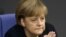 Angela Merkel nakon govora o eurozoni u njemačkon Bundestagu, 2. decembar 2011. godine.