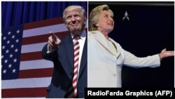 Хиллари Клинтон менен Дональд Трамп. 