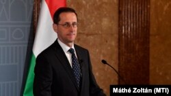 Varga Mihály pénzügyminiszter sajtótájékoztatót tart Budapesten 2021. június 17-én