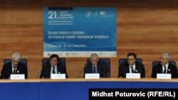 Sa sesije Igmanske inicijative u Sarajevu kojoj su prisustvovali predsednici zemalja regije - Boris Tadić, Filip Vujanović, Haris Silajdžić i Ivo Josipović, 29 maj 2010, foto Midhat Poturović