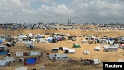 چادرهای آوارگان غزه در شهر رفح در جنوب نوار غزه