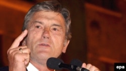 Віктор Ющенко під час виступу в Тбілісі. 12 серпня 2008 р.