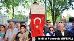 Transparent tokom posjete predsjednika Turske Redžepa Tajipa Erdogana BiH, Sarajevo, 20, maj 2015.