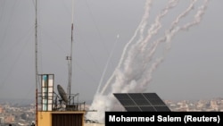 Ракеты, выпущенные из сектора Газа в сторону Израиля, 10 мая 2021 года 