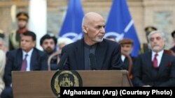  Afghan President Ashraf Ghani delivered a speech in Kabul on February 29.