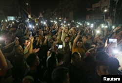 Palestinci slave na ulicama nakon primirja, u južnom pojasu Gaze, 21. maja 2021.